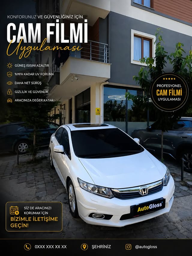 Cam filmi uygulaması — Honda Civic